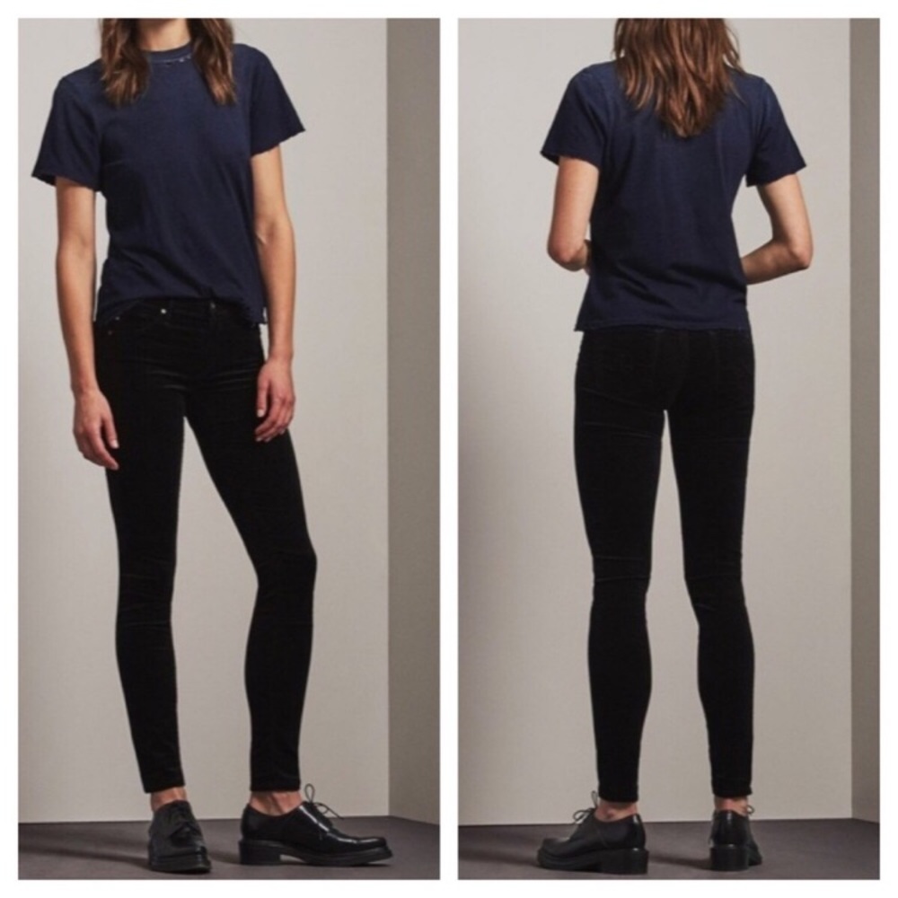 AG  Black Velvet The Legging Pants Size 27